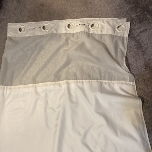 Cream Color Hookless Shower Curtain and Liner - Picture 5 of 10